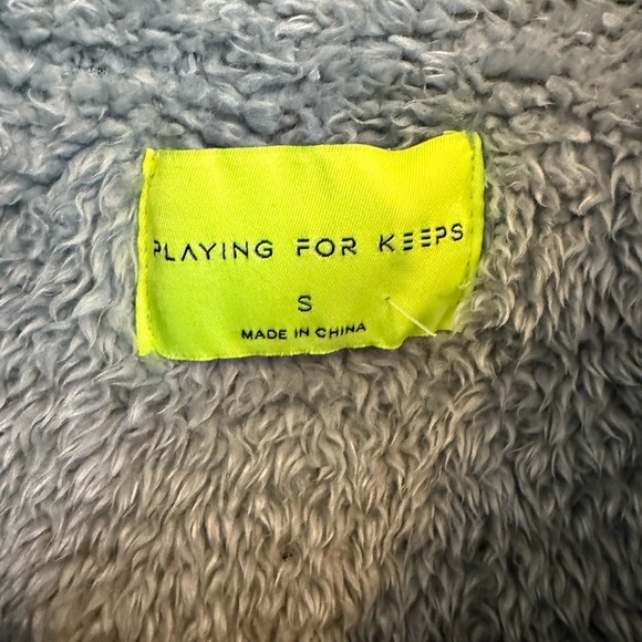 Playing for Keeps Blue Sherpa Fleece Pullover Quarter Zip size Small - Picture 2 of 11